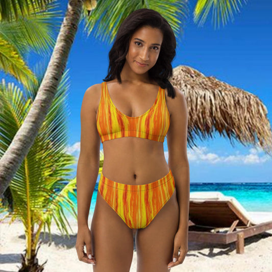 JAMAICAN SUNSET - Recycled high-waisted bikini