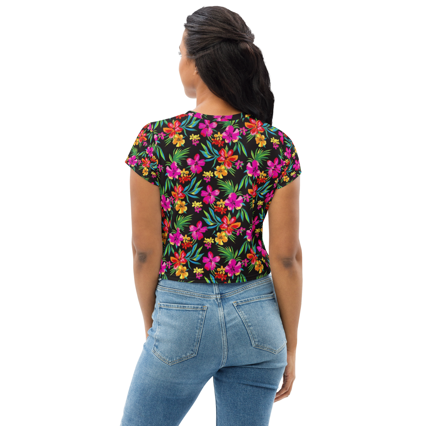 Tropical Maniac Floral Pink - Crop Tee