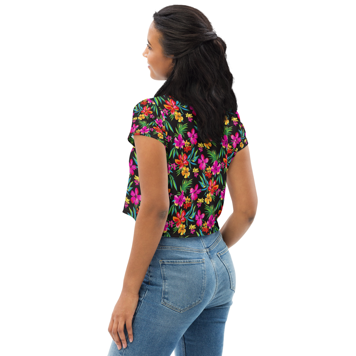 Tropical Maniac Floral Pink - Crop Tee