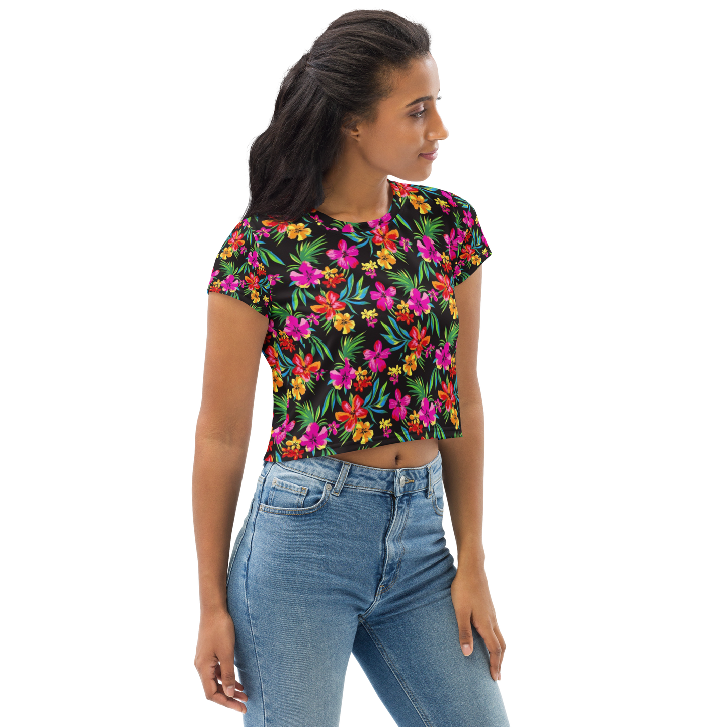 Tropical Maniac Floral Pink - Crop Tee