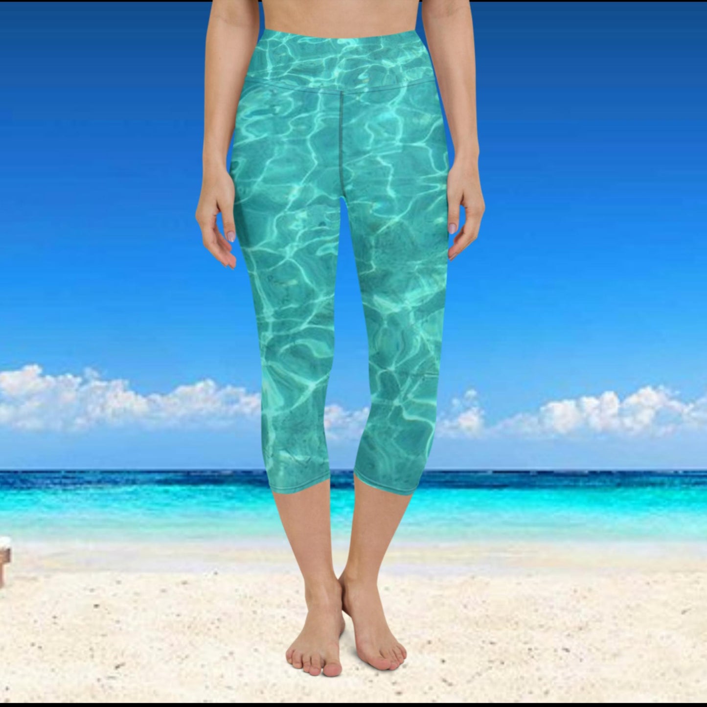 Caribbean Waters - Yoga Capri Leggings