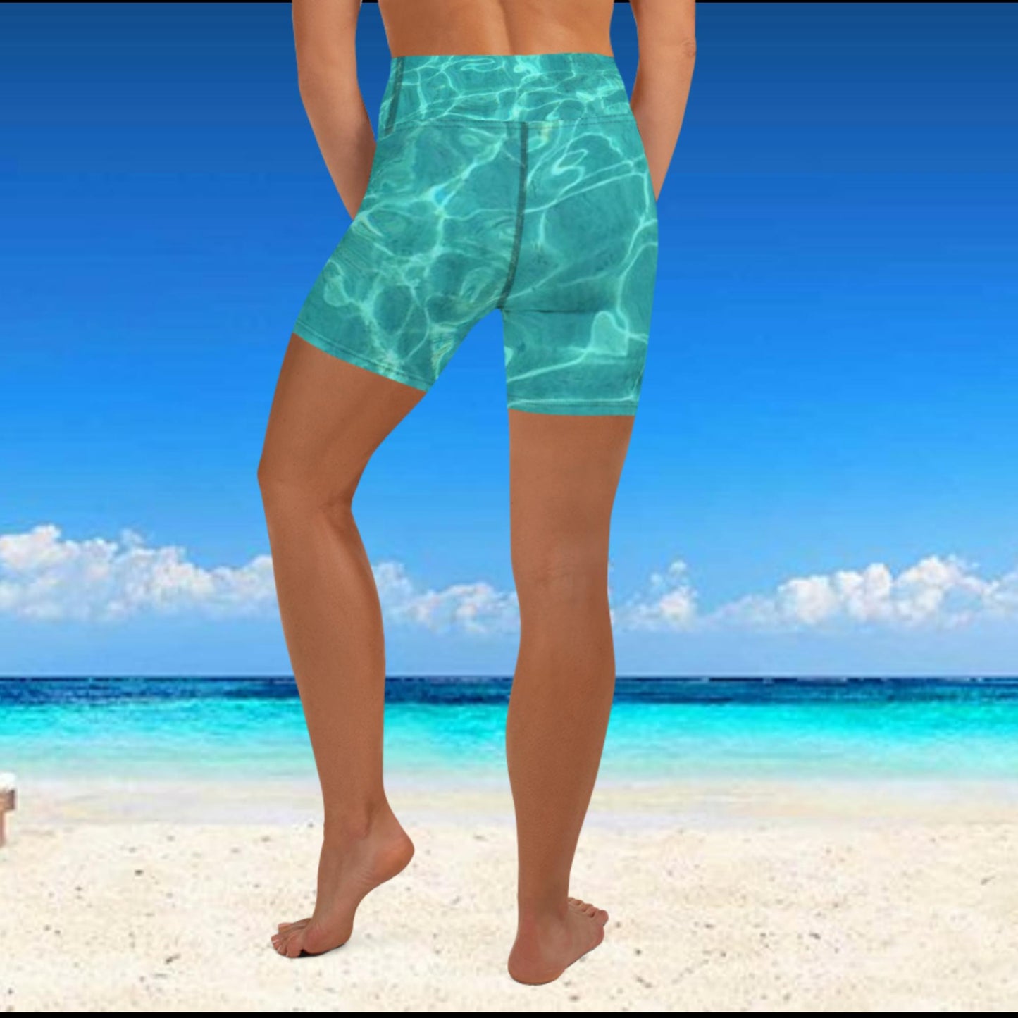 Caribbean Waters - Yoga Shorts