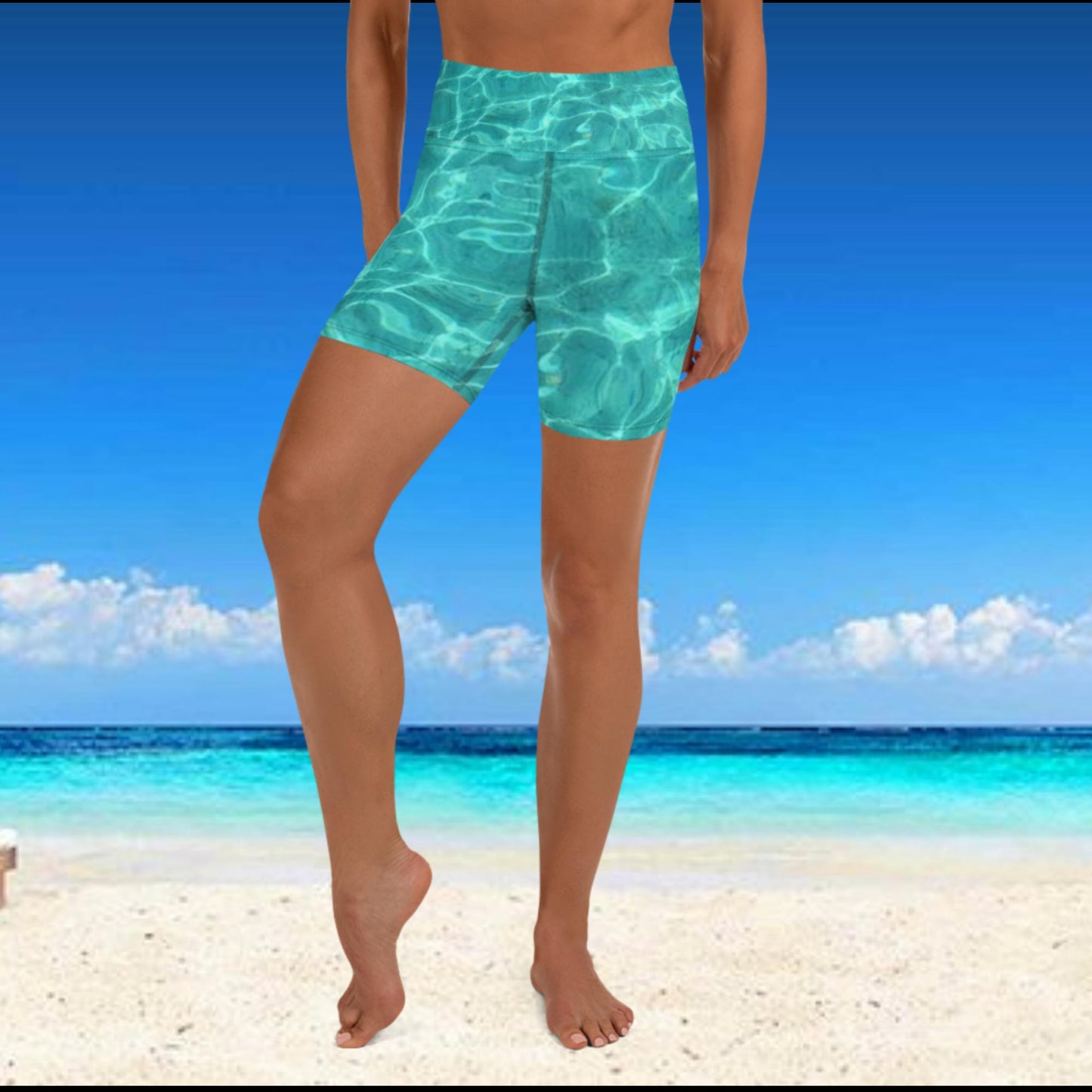 Caribbean Waters - Yoga Shorts